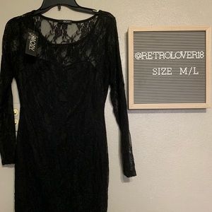 NWT Black Lace Dress